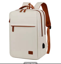 Cargar imagen en el visor de la galería, Mochila de negocios para hombre y mujer, diseño moderno, para ordenador portátil de 15,6 pulgadas, color azul y Beige, para estudiantes MOD 8866
