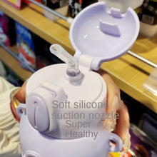 Cargar imagen en el visor de la galería, Botella de agua de dibujos animados Kawaii para niños, taza de plástico a prueba de caídas con pajita, hervidor escolar para niños y niñas MOD 327-13
