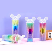 Cargar imagen en el visor de la galería, Vaso de plástico brillante mickie , vaso de doble pared, sin logotipo, brilla en la oscuridad, 720 ml
