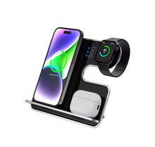 Cargar imagen en el visor de la galería, Carga inalámbrica magnética desmontable, de aluminio -3 en 1, 15W, carga rápida, Compatible con Apple Watch, Airpods, iPhone 15 14 16 MOD S1
