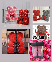 Cargar imagen en el visor de la galería, Oso de peluche con forma de rosa para mujer, Osito de 25 cm con forma de corazón, flor Artificial san Valentín
