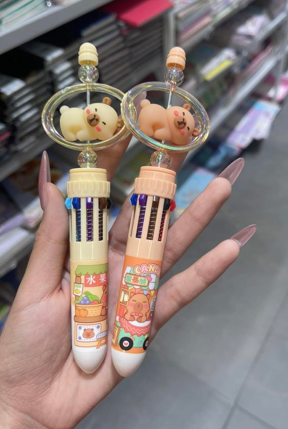 Pluma de capybara de dibujos animados 10 colores bolígrafo de Gel de prensa multicolor suministros para estudiantes papelería