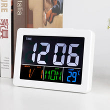 Cargar imagen en el visor de la galería, Reloj Despertador Lcd Con Pantalla De Temperatu Y Lámpara MOD GH-2000WJ
