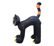 Cargar imagen en el visor de la galería, inflable de gato negro para Halloween, decoración para exteriores, interiores, vacaciones, hogar, familia, decoración exterior 2.40 cm  metros MOD 96904
