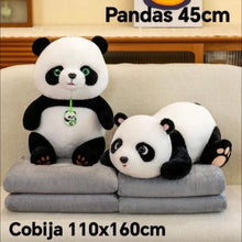 Cargar imagen en el visor de la galería, Almohada grande peluche oso panda MOD K-8 medida de frazada 1.00 x 1.80 medida de peluche 45

