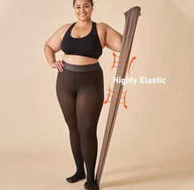 Cargar imagen en el visor de la galería, Medias de lana para mujer, pantimedias con aislamiento cálido, medias translúcidas con efecto piel, ropa interior Sexy para mujer, mallas elásticas altas

