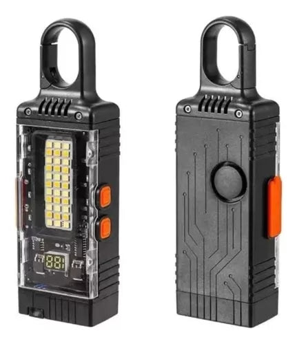 Linterna multifuncional 4 en 1 power Bank ,linterna con 8 cambios de luz ,alarma MOD D61 ZE-2181