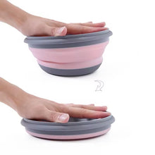 Cargar imagen en el visor de la galería, Juego plegable de 3 piezas, cuenco de viaje al aire libre, almacenamiento, tres cuencos, fiambrera, portátil, ecológico
