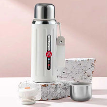 Cargar imagen en el visor de la galería, Botella de Agua Térmica de Acero Inoxidable 316 - Termo de 600 Ml con Tapa a Presión, 6 Horas de Retención de Temperatura, 24 Cm de Alto, Disponible En 4 Colores (Blanco, Verde, Rosa y Rojo) MOD 1231
