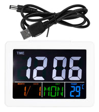 Cargar imagen en el visor de la galería, Reloj Despertador Lcd Con Pantalla De Temperatu Y Lámpara MOD GH-2000WJ
