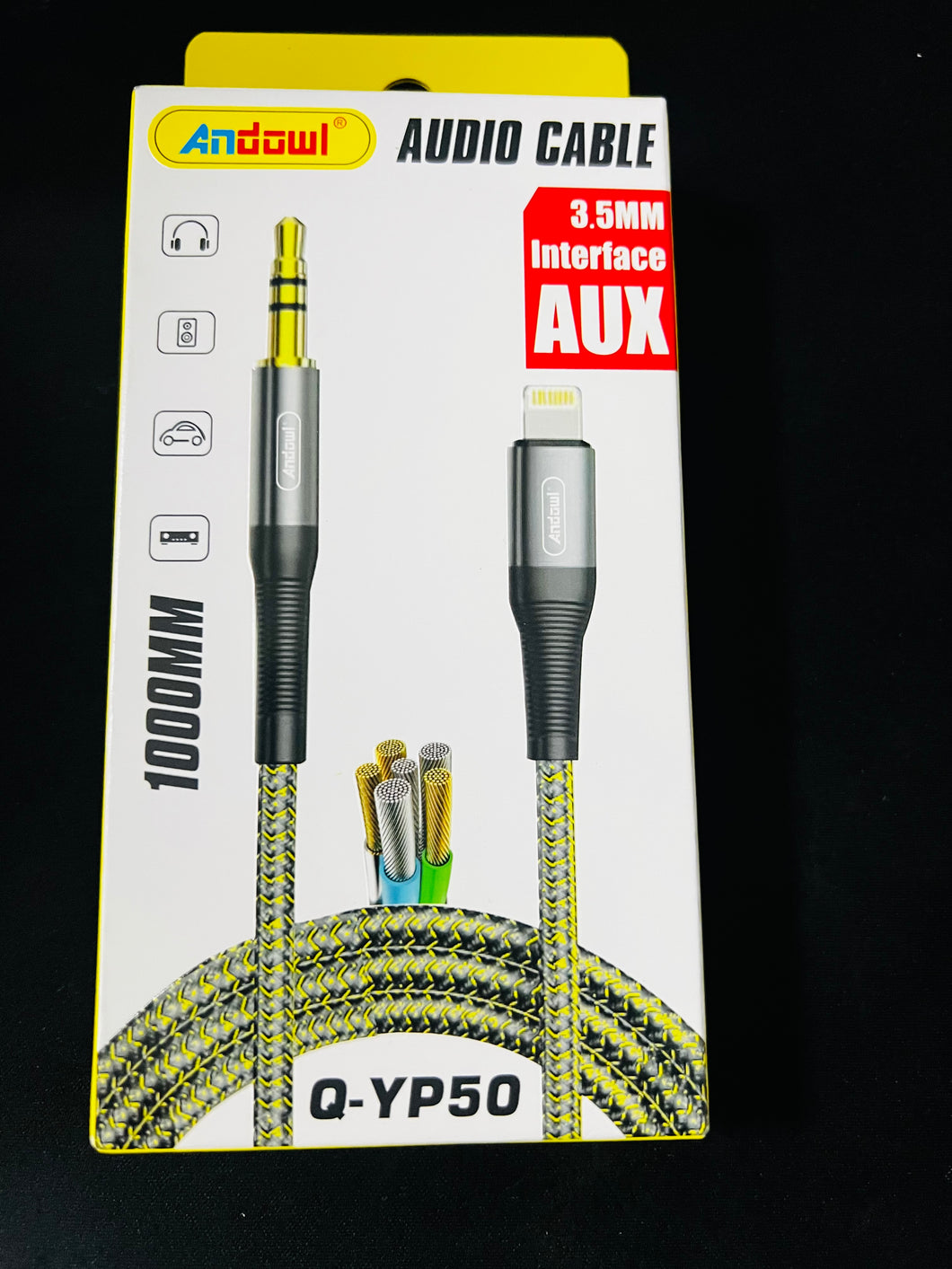 Cable de Audio auxiliar de 3,5mm macho a macho sonido Hi-Fi conector de 3,5mm adaptador de auriculares para teléfonos portátil tableta Audio de coche MOD Q-YP50