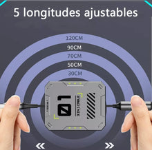 Cargar imagen en el visor de la galería, 1pc Cable Carga Rapida Y Retráctil 3 En 1/ 66w/ 1.2m/ Tipo C MOD Q-SJ100

