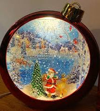 Cargar imagen en el visor de la galería, Adorno navideño musical, con caída de nieve, dos diseños colores MOD WDL-24075A B
