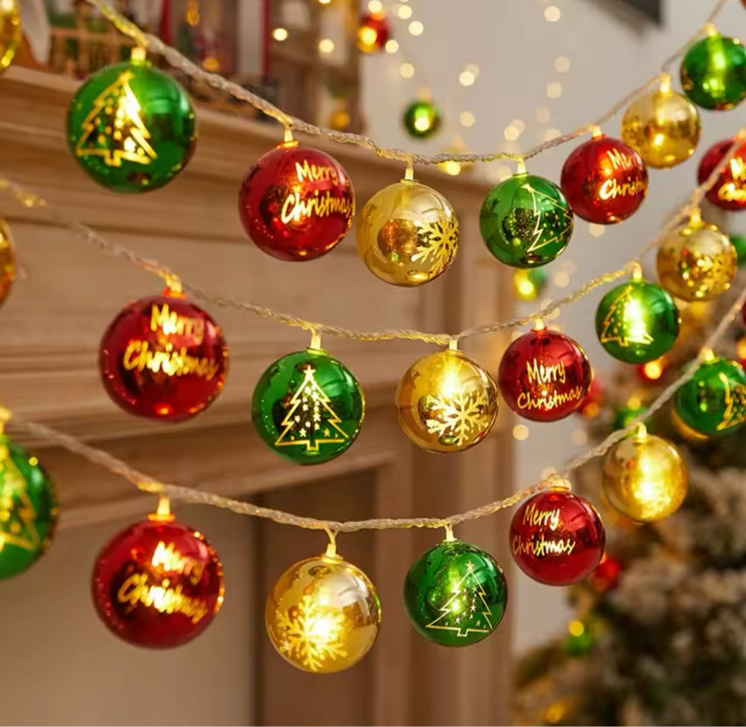 Tira de luces LED festivas de Navidad, 20 LED, funciona con pilas, 3m