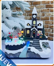 Cargar imagen en el visor de la galería, Villa navideña con luz , 8 canciones ,pila ,conexión ala luz MOD W707
