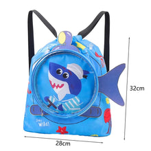 Cargar imagen en el visor de la galería, Bolsa de natación de dibujos animados, impermeable, antiarañazos, doble hombro, ajustable, PVC, seca y húmeda, suministros de playa GRANDE
