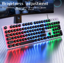 Cargar imagen en el visor de la galería, Gtx300-Juego de teclado y ratón retroiluminado con cable USB, teclado y ratón de suspensión, estilo Retro Punk MOD ST.06
