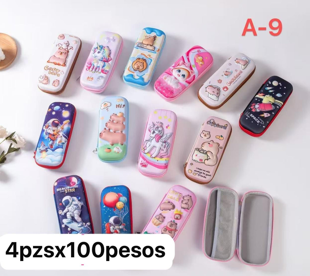 Lapicera Estuche para lápices de dibujos animados en 3D Caja de almacenamiento de papelería