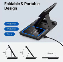 Cargar imagen en el visor de la galería, Cargador inalámbrico rápido LED de 30W, estación de carga plegable 3 en 1 para iPhone 16, 15, 14, 13, 12, 11, Apple Watch 9, 8, 7, 6, 5, Airpods Pro/3 MOD CHARGER 3

