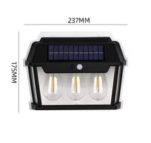 Cargar imagen en el visor de la galería, Lámpara solar de pared para exteriores. Tres modos de filamento de Tungteno hogar, luz decoración MOD AM-9995
