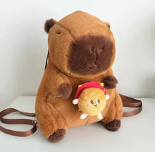 Cargar imagen en el visor de la galería, Mochila felpa CAPYBARA con bolso bandolera dibujos animados con correa ajustable para uso diario MOD 8671
