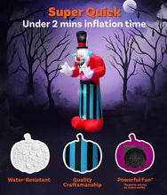 Cargar imagen en el visor de la galería, Figura inflable de payaso, Halloween con luces 2.40 cm MOD96923
