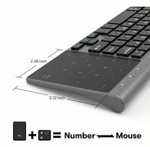Cargar imagen en el visor de la galería, Teclado inalámbrico delgado de 2,4G con Touchpad, teclado numérico de ratón para Android, Windows, ordenador portátil, TV Box MOD TC.K136
