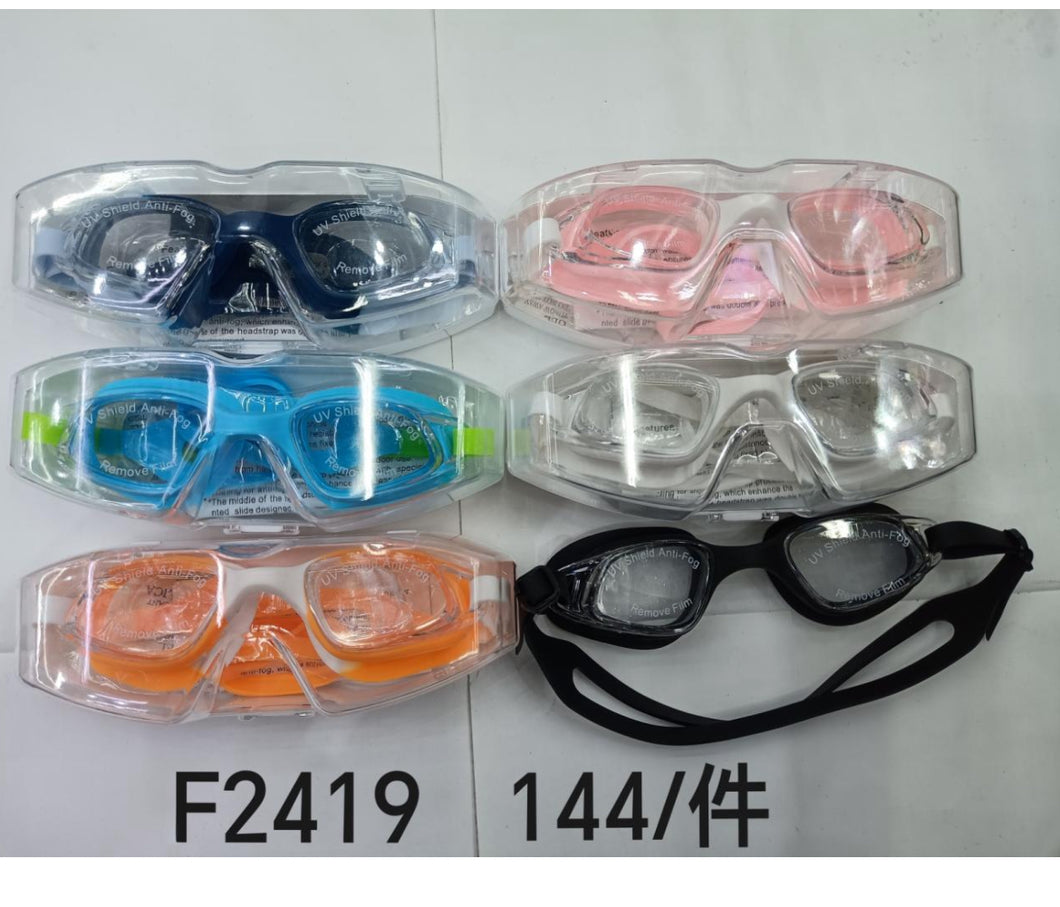 Gafas de natación impermeables para niños, lentes de colores profesionales, antiniebla, UV, accesorios de natación MOD F2419