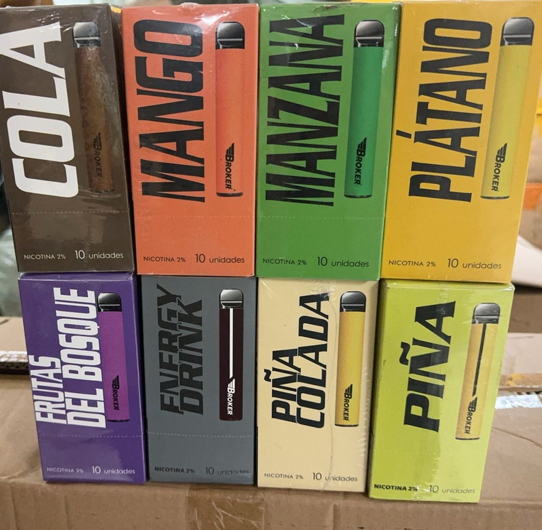 Cigarro electrónico BROKER psz surtidas o de un solo sabor 500 inhaladas