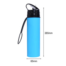Cargar imagen en el visor de la galería, Botella de agua plegable portátil a prueba de fugas, hervidor de silicona, viaje al aire libre, Camping, bebida deportiva
