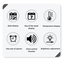Cargar imagen en el visor de la galería, Reloj de pared digital con alarma MOD 3826
