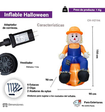 Cargar imagen en el visor de la galería, Figura inflable de espantapájaros con luz LED MOD 383
