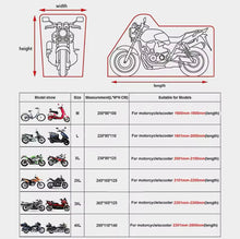 Cargar imagen en el visor de la galería, Cubierta universal para motocicleta,funda para moto premium reforzada Protector Uv a prueba de polvo, impermeable,MOD ZE-2344 CALIDAD PREMIUM
