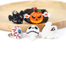 Cargar imagen en el visor de la galería, Juego de anillos ajustables para niños y adultos, 12 piezas, decoraciones de Halloween, globo ocular, fantasma, calabaza, murciélago, accesorios MOD 686196
