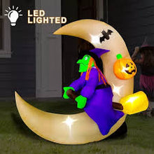 Cargar imagen en el visor de la galería, Inflable De Halloween Bruja Con Luz Led Decorativo Exterior MOD 345

