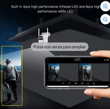 Cargar imagen en el visor de la galería, Cámara de Seguridad de Doble Lente 3MP Detección de Movimiento Cámara WiFi con Control Remoto para el Hogar IP66
