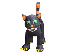 Cargar imagen en el visor de la galería, inflable de gato negro para Halloween, decoración para exteriores, interiores, vacaciones, hogar, familia, decoración exterior 2.40 cm  metros MOD 96904
