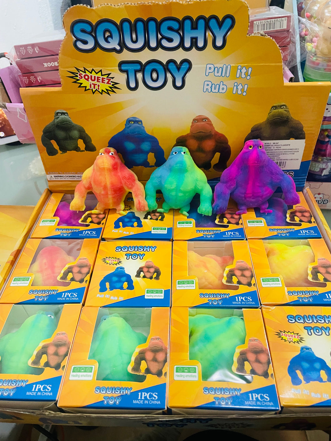 Orangután antiestrés gigante creativo, juguete de descompresión Tricky King, mono elástico blando, divertido, gorila, chimpancé  FOSFORESCENTE MOD WK-647
