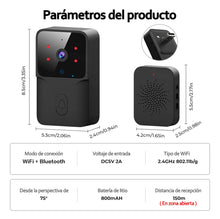 Cargar imagen en el visor de la galería, Timbre Inalambrico Inteligente Con Camara y Con App MOD Q-ML064
