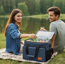Cargar imagen en el visor de la galería, Bolsa térmica plegable de gran capacidad de 35L, bolsa de almuerzo para Picnic aislada, bolsa de refrigeración para viajes al aire libre, Camping
