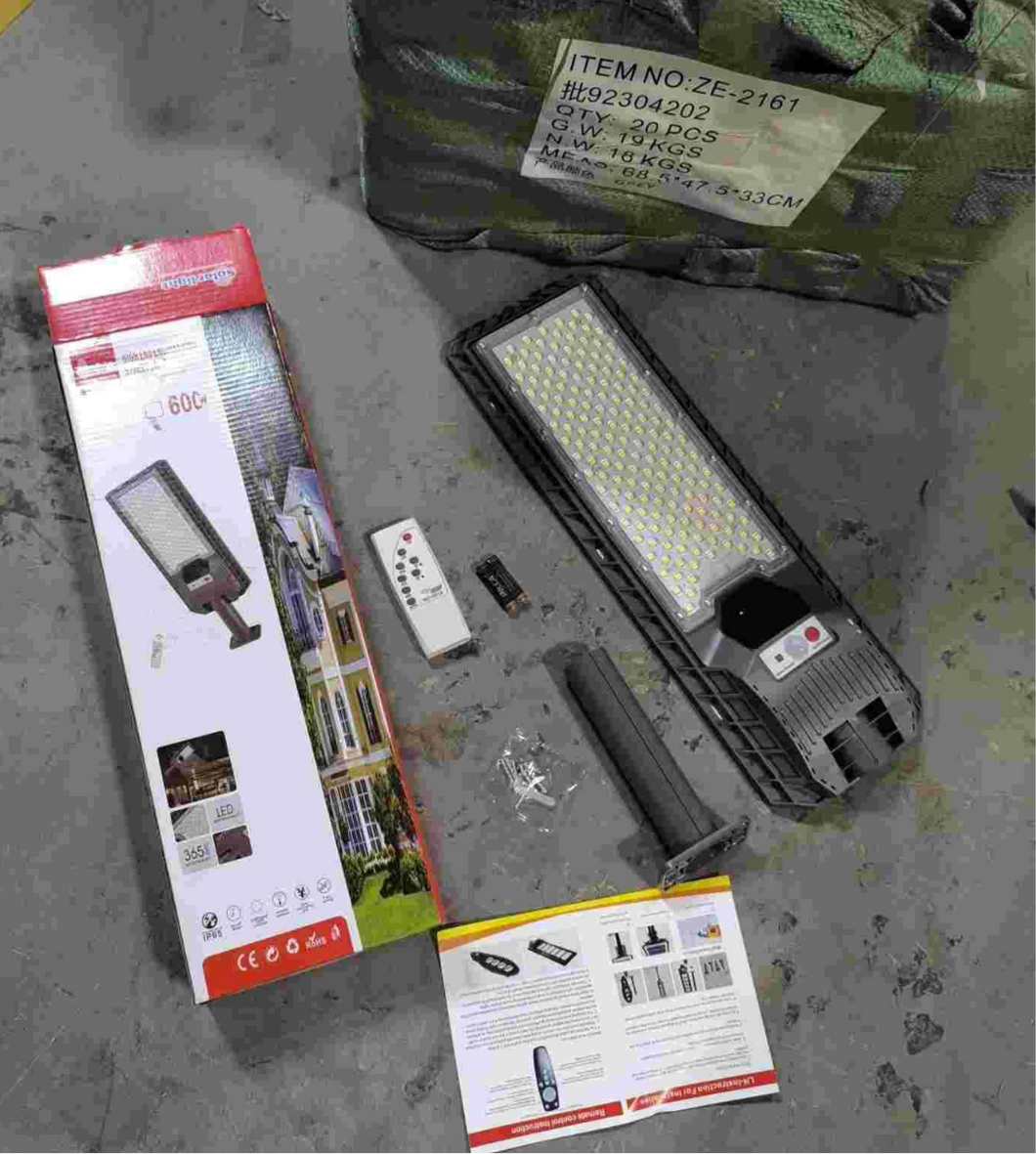 Luz Solar superbrillante mejorada para jardín, lámpara Solar para exteriores, Sensor de movimiento, focos de calle de alta potencia, iluminación para exteriores 600 W. MOD ZE-2161