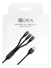 Cargar imagen en el visor de la galería, Cable 3 En 1 Usb Micro Tipo C Nylon IP MOD CAB259
