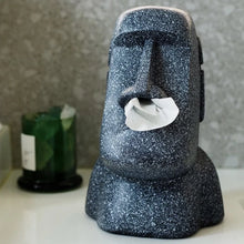 Cargar imagen en el visor de la galería, Caja de klinet  de papel cuadrada con forma de Moai de resurrección de piedra de la isla de la resurrección para el hogar, toalla de papel para dibujo de piedra person MOD FH-2
