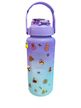 Cargar imagen en el visor de la galería, Vaso motivacional kawai Botella de agua de gran  2L  con sticker Capybara y varios 3D figura pegatina MOD 8106
