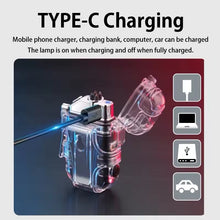 Cargar imagen en el visor de la galería, Encendedor de carga rápida USB a prueba de viento, encendedor de pantalla LED RECARGABLE Y LUZ LED MOD
