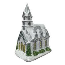 Cargar imagen en el visor de la galería, Villa navideña iglesia con luz y musical MOD Y307
