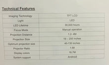 Cargar imagen en el visor de la galería, Proyector HY300 Android 4K 1280*720P Dual Wifi 300ANSI Video cine portátil al aire libre proyector de juegos HD  entrada HDMI altavoz y conexión auxiliar para sonido MOD FM-000109
