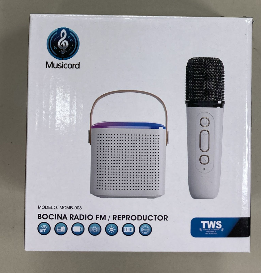 Bocina REPRODUCTOR con BT y micrófono MOD MCK-002