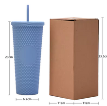 Cargar imagen en el visor de la galería, botella de agua de doble pared de plástico, taza de diamante 710 ml
