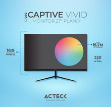 Cargar imagen en el visor de la galería, Monitor Acteck Captive Vivid Sp270 Led 27&quot; Full Hd 1080p negro 127V 1080p 75 hz Hdmi Vga 5Ms
